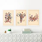 Настенный плакат с цветочным принтом женской анатомии, изображение акулы, подарка, гинеколога, медицинского обучения, Картина на холсте для гостиной