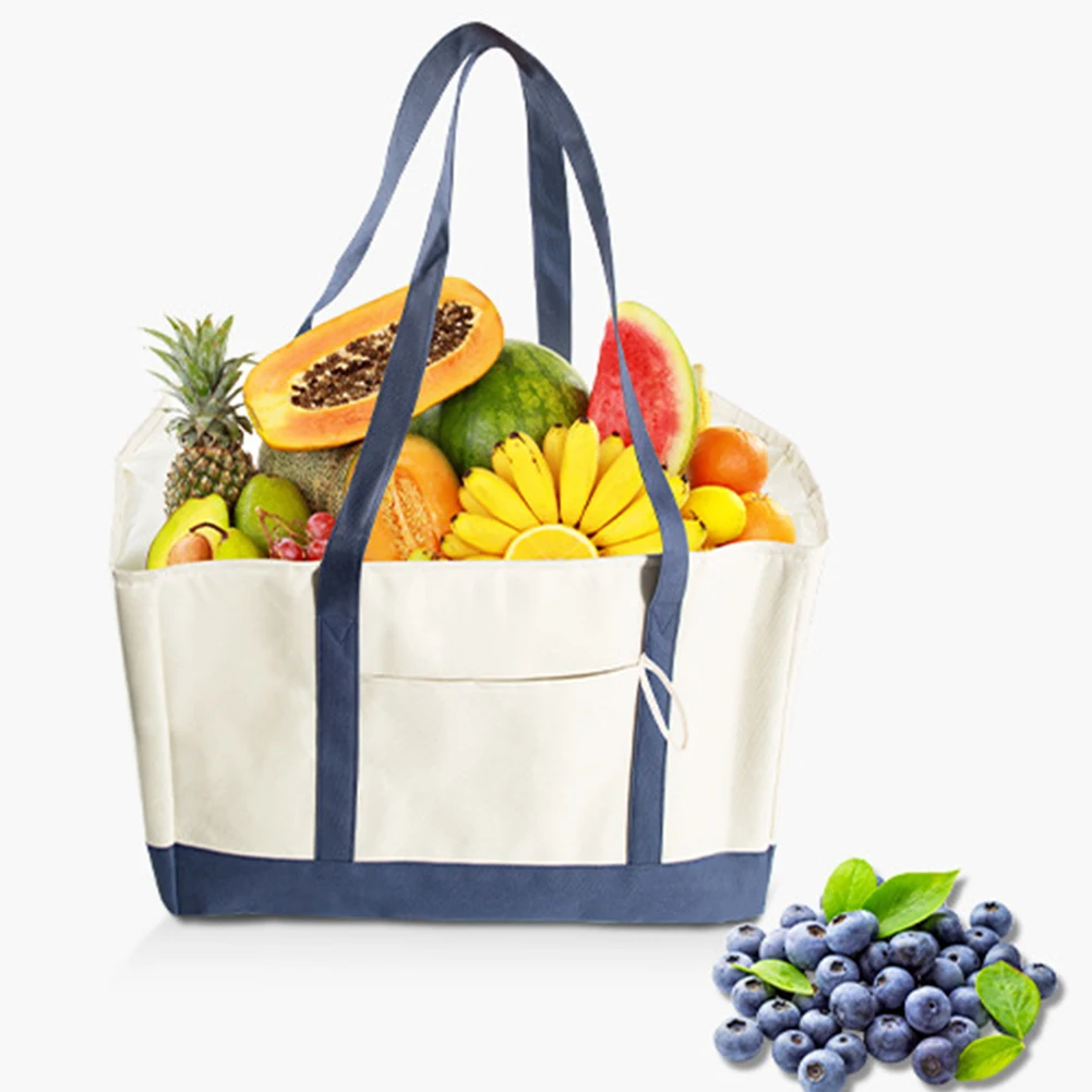 

Foldable Portable Reusable Travel Insulated Tote Household For Groceries Heavy Duty Shopping Bag Large Capacity Supermarket