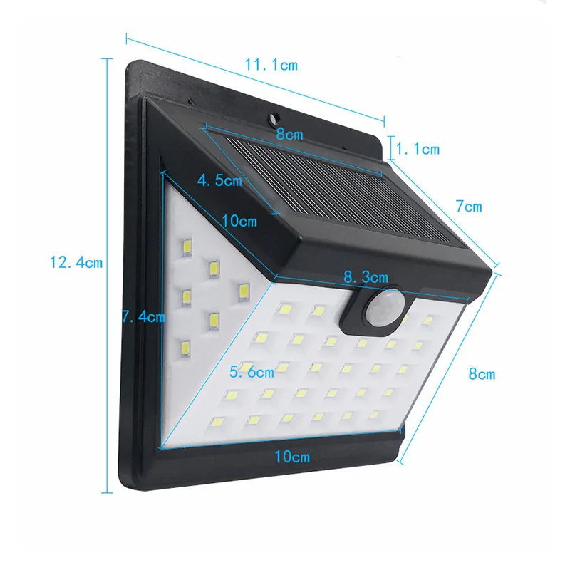 저렴한 태양 전원 Led 벽 램프 40Led 인체 유도 방수 야외 조명 마당 베란다 파티오 차고 정원 센서 랜턴