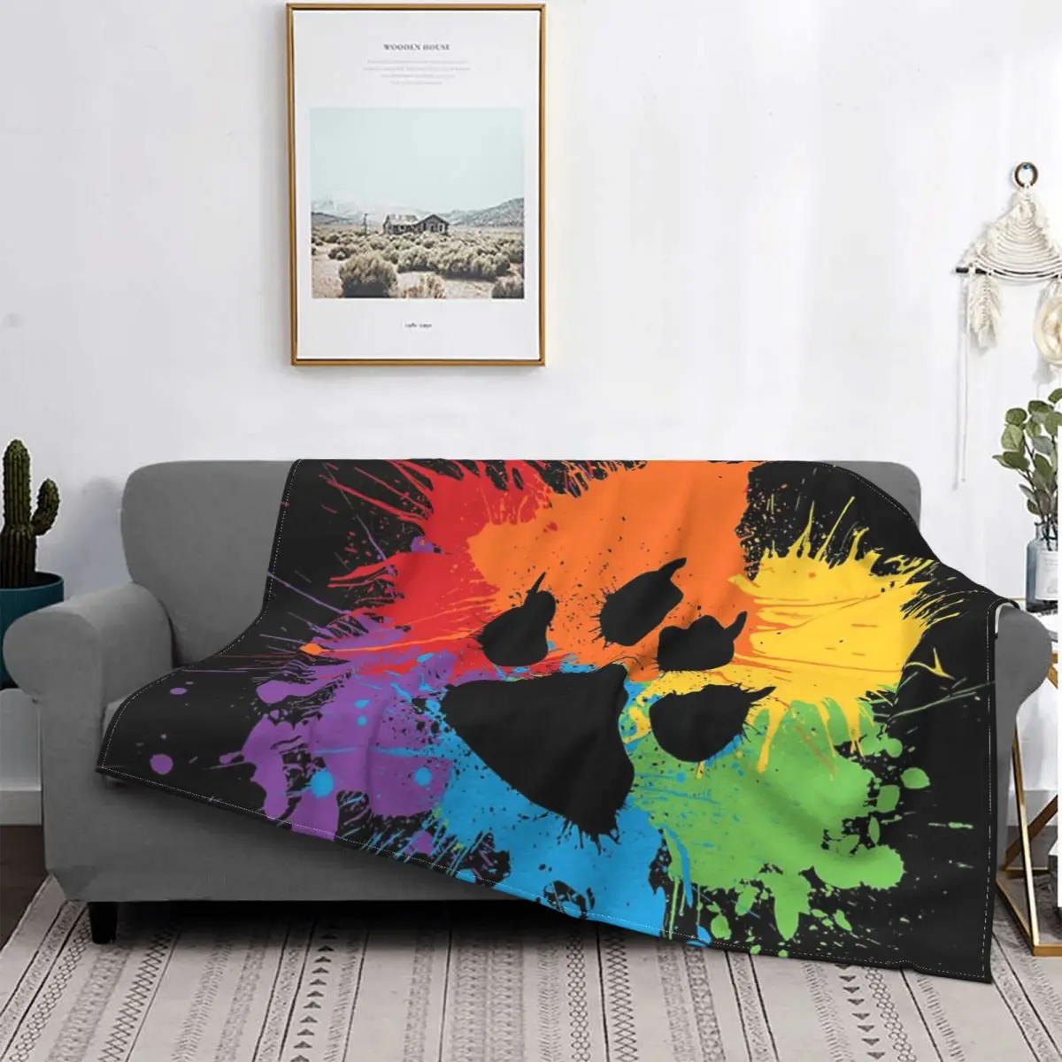 

Paw Pride Dark-manta a cuadros para cama, Kawaii coberfor sofka, 2019