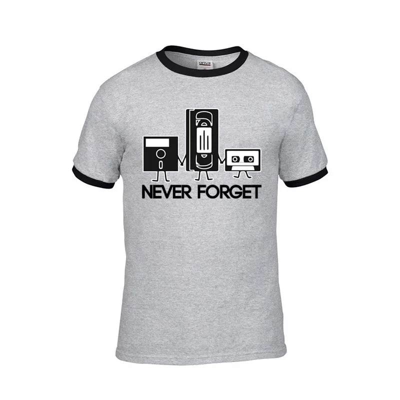 Never Forget Sarcastic tape disc Graphic Music новинка забавные мужские футболки повседневные с