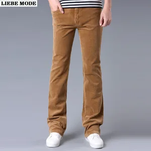 Мужские черные вельветовые расклешенные брюки в стиле ретро, Мужские осенне-зимние красные, фиолетовые, коричневые, хаки, белые мужские прямые расклешенные брюки