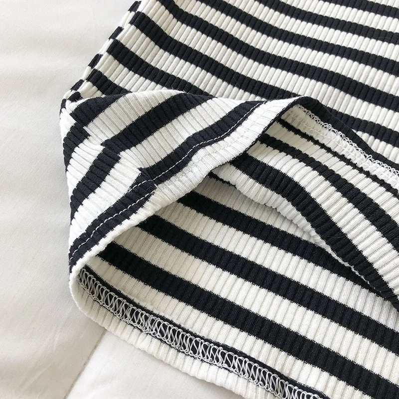 

Woman tshirts summer 2021 crop tops kpop harajuku cotton kawaii clothes polo Short sleeve dropshipping stripe female clothing