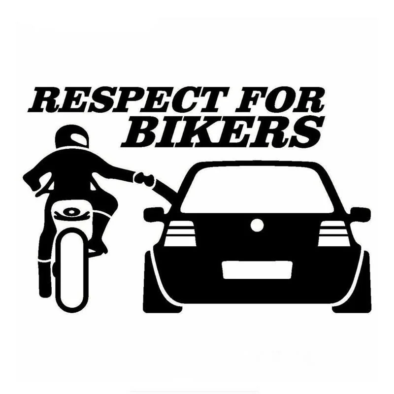

15cmx8cm Respect the biker Car-Sticker Automobiles Motorcycles Window Bumper Laptop Vinyl Decal PVC Decorative Goods