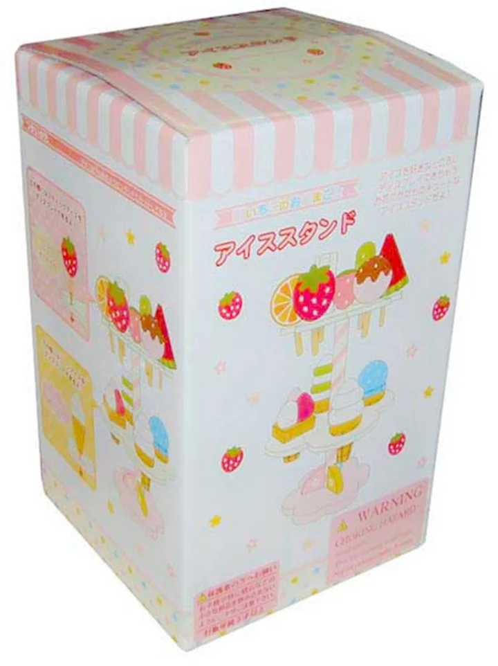 

[ Funny ] Wooden Mother Garden Strawberry three layer cake Ice cream stand blocks Pretend Play House kitchen toy Cooking gift