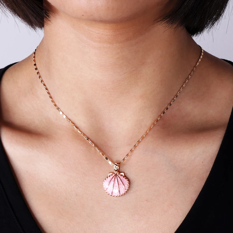 

Ocean Style Enamel Small Shell Pendants Necklaces for Women Girl Holiday Sea Jewelry Femme Bijoux Colar Trinket Colliers