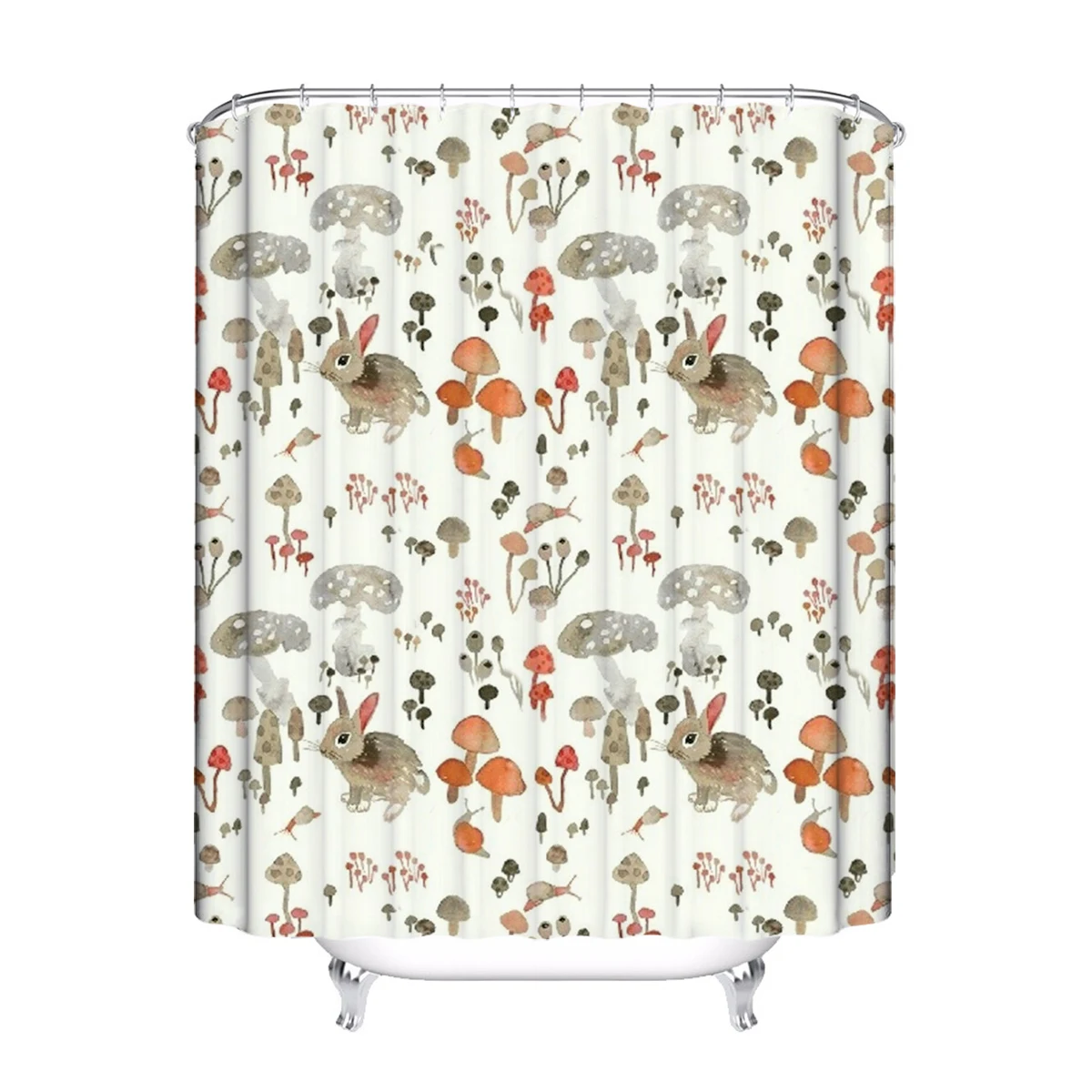 

Upetstory Rabbit Design Modern Black Shower Curtains Bath Curtains for Bathroom Bathtub Decor Curtain with Hooks 168X180cm