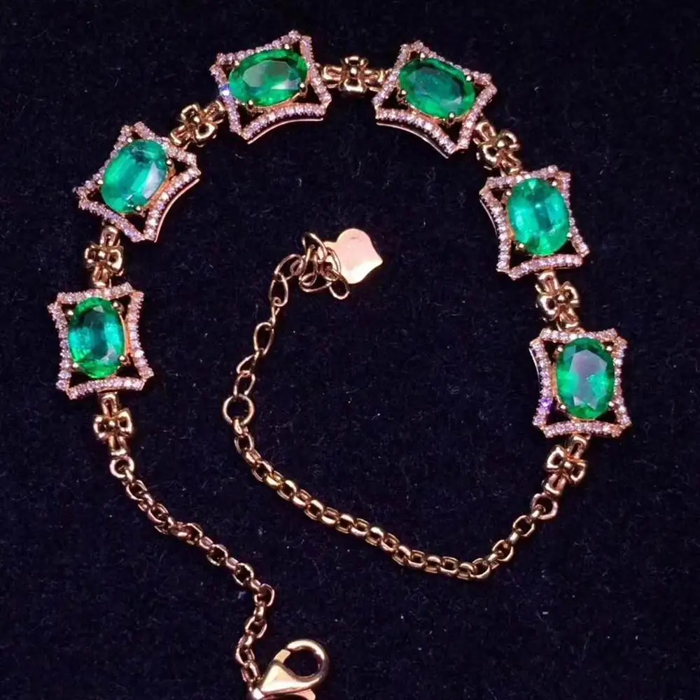

Natural And Real Emerald bangle Bracelet Solid S925 Sterling Silver For Women Color Emerald Bracelet