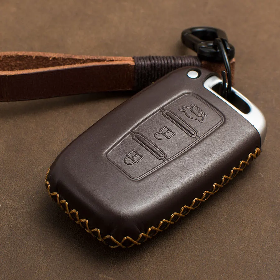 

1 PCS Genuine Leather Car Key Case For Hyundai Elantra Sonata Tucson Verna I30 IX35 IX45 Key Cover Holder Car Accessories