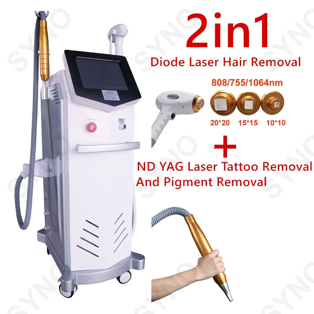 

2in1 3 Wavelength Diode Laser Epilator+ND YAG Laser Tattoo Removal Device Painless And Permanent Hair Removal Machine