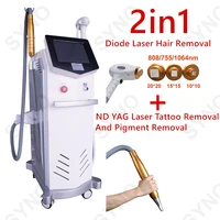 2in1 3 wavelength diode laser epilatornd yag laser tattoo removal device painless and permanent hair removal machine