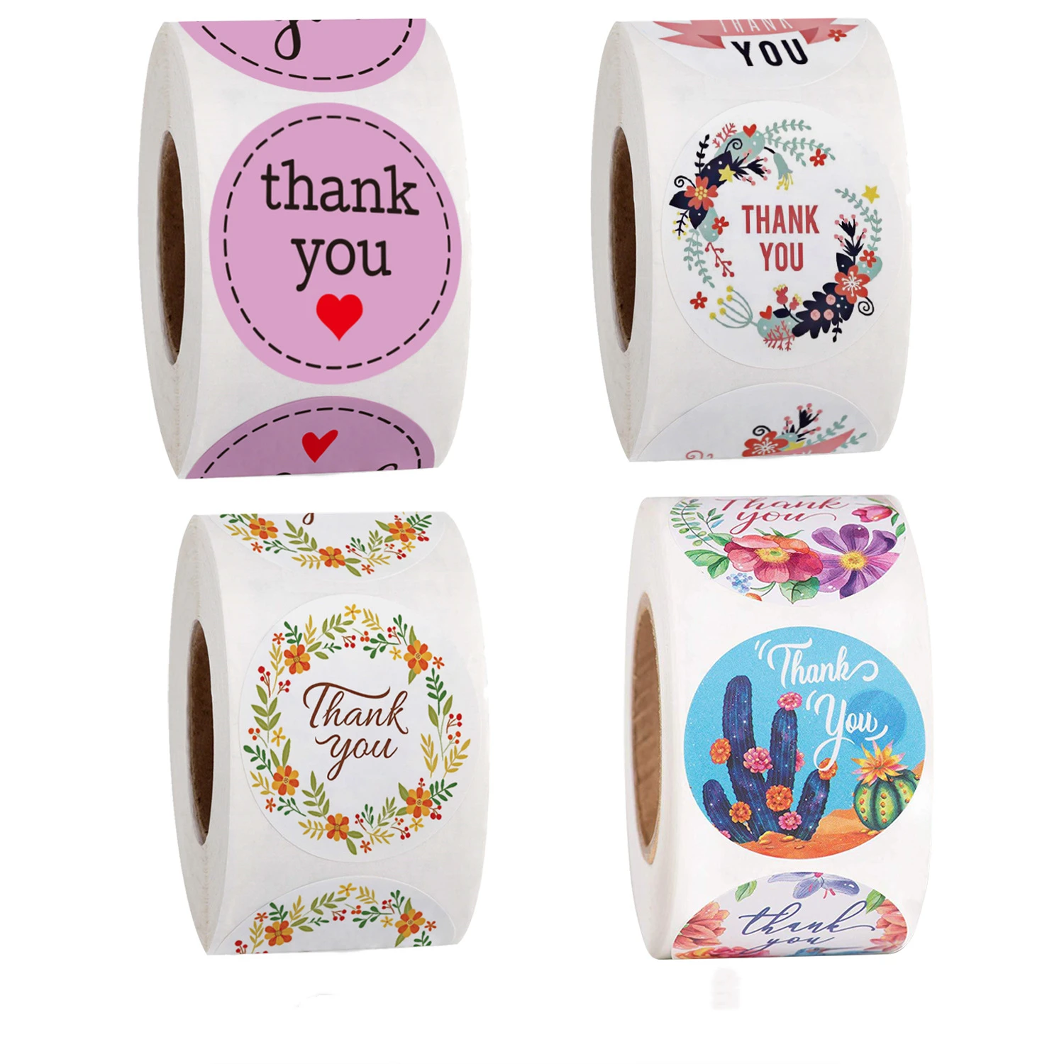 

500Pcs/roll Gift Sealing Sticker Thank you Love Design Diary Scrapbooking Stickers Festival Birthday Party Gift Decoration Label