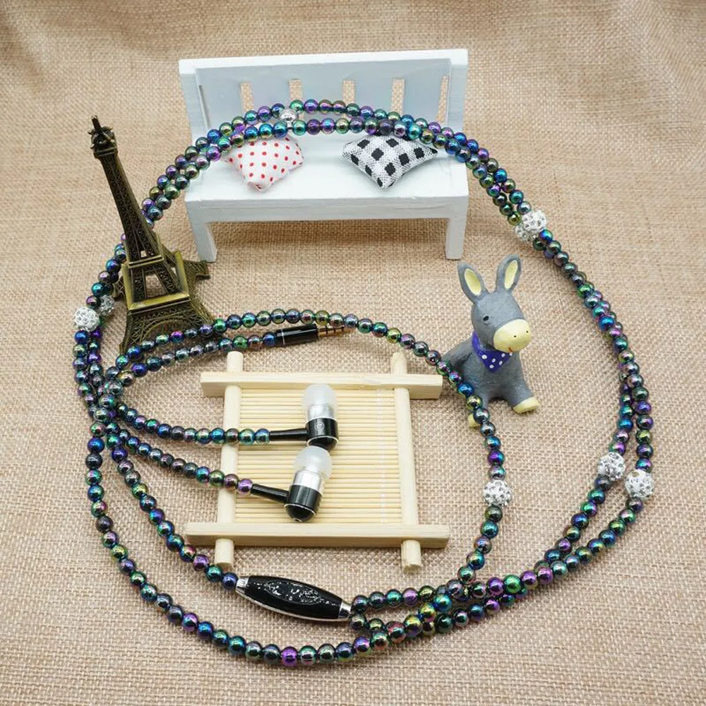 3 5 мм в ухо стерео жемчужное ожерелье гарнитура Супер бас Музыка наушники супер