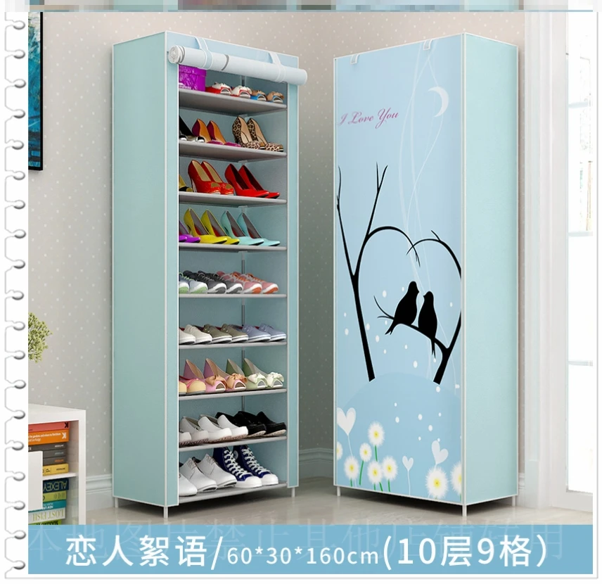 

Oxford cloth shoe rack large dustproof storage shoe cabinet double row large capacity multi-layer assembly fashion shoe rack