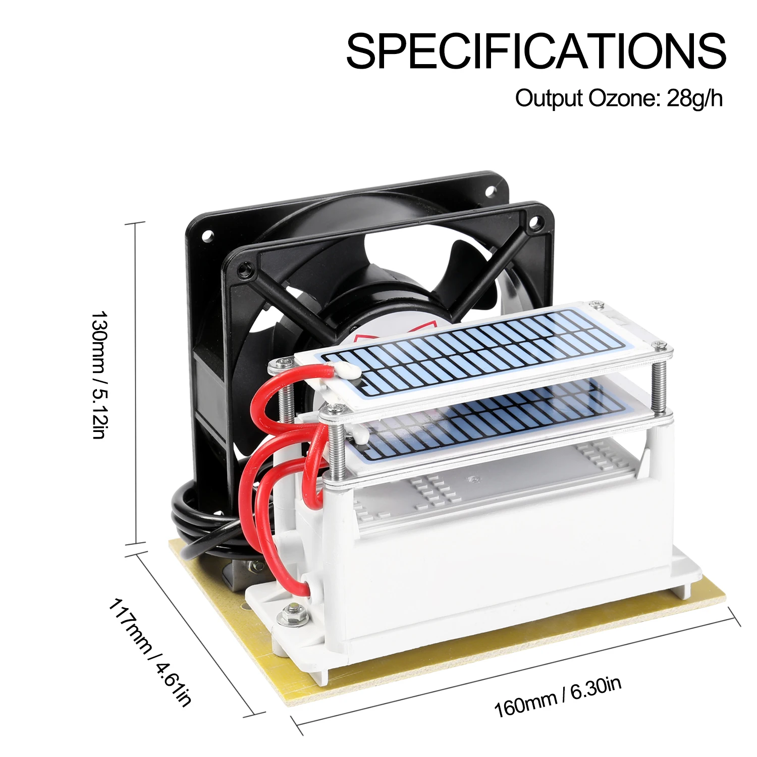 

Portable Ozone 28g/h Generator Formaldehyde Remove Machine Air Filter Purifier Fan For Home Car Ozone Generator Gas Detector