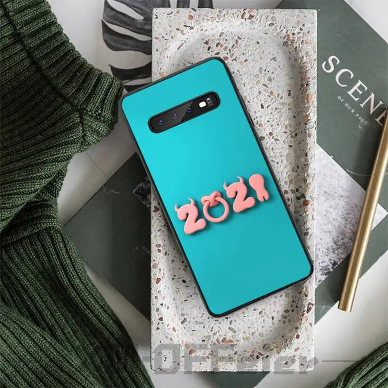 

New Year 2021 Phone Black Case Back Shell For Samsung Galaxy A10 A20 A21 A30S A40 A50 A51 A70 A71 Note 8 9 10 Cases Cover