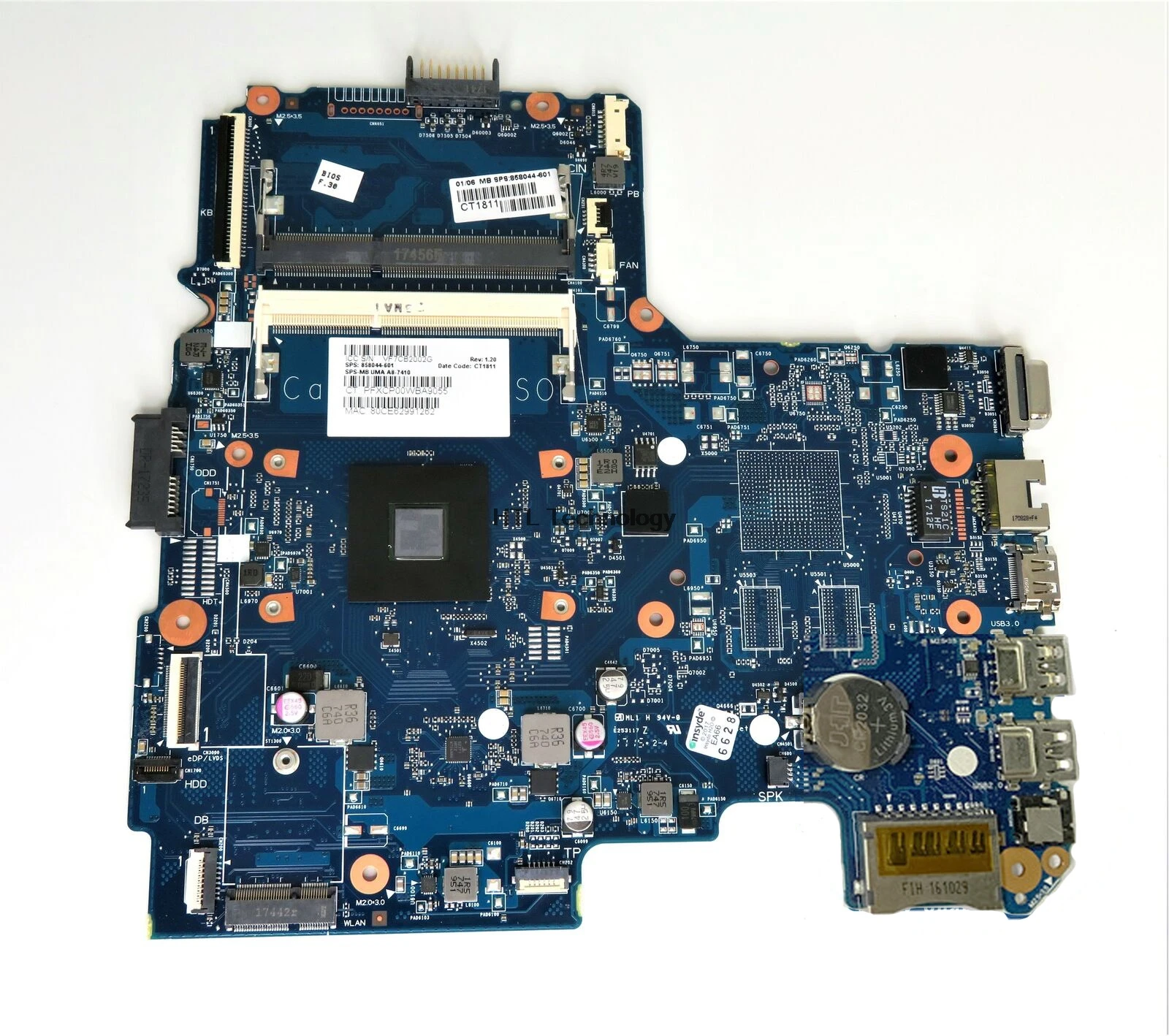 

Laptop Motherboard For HP 14-AN 14-AN004AU 858044-601 858044-001 DINERAMD-6050A2822801-MB-A01 A8-7410M CPU DDR3