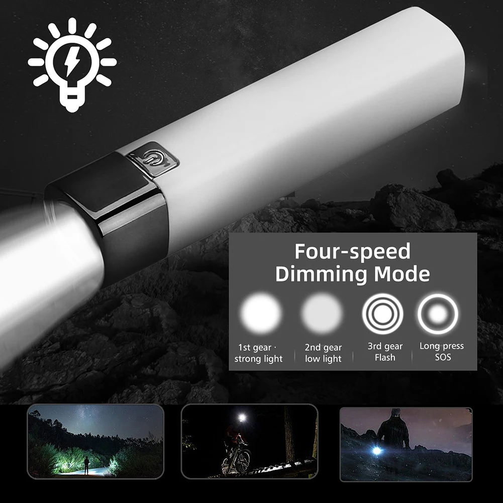 

XPE LED Flashlight USB Rechargeable 300LM 1200mAh 4 Modes Torch Lamp for Outdoor Camping Hiking Night Riding Fishing