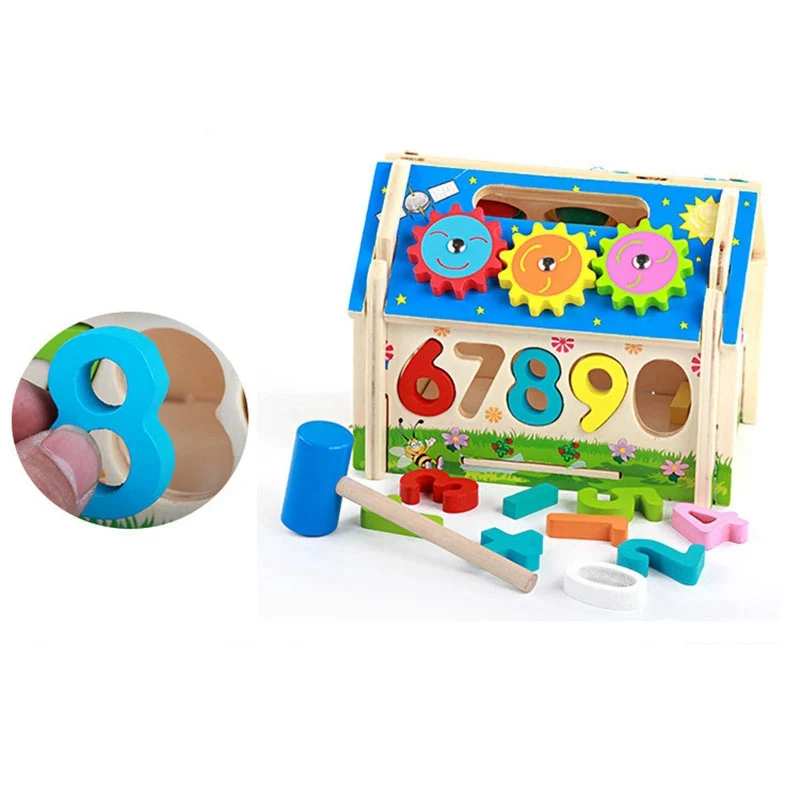 Wooden Building Toy Set Blocks Playset for Kids Girl Boy Educational Toys DIY Creative Baby | Игрушки и хобби