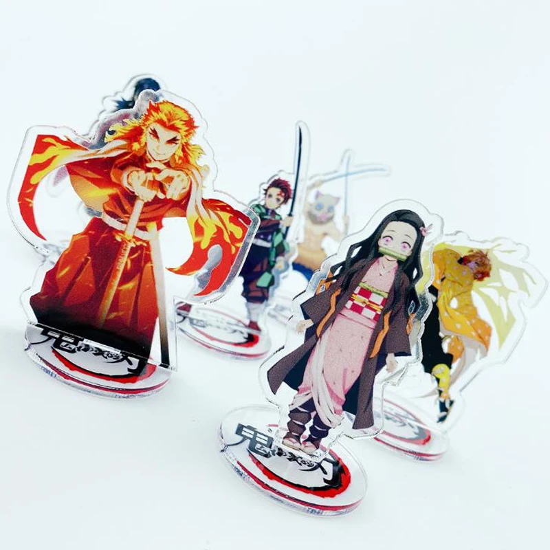 

1 Pcs Cute Mini Anime Demon Slayer: Kimetsu No Yaiba Acrylic Stand Models Nezuko Zenitsu Decoration Figure DIY Collectible Toys