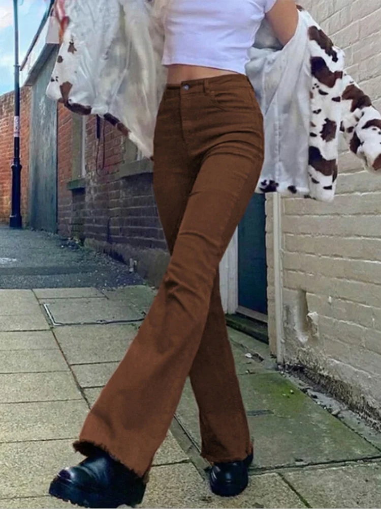 

Women's Jeans Women's High Waist Brown Trousers Jeans Women's Clothing Street Clothing Women's Trousers Girl Mom Jeans 2021