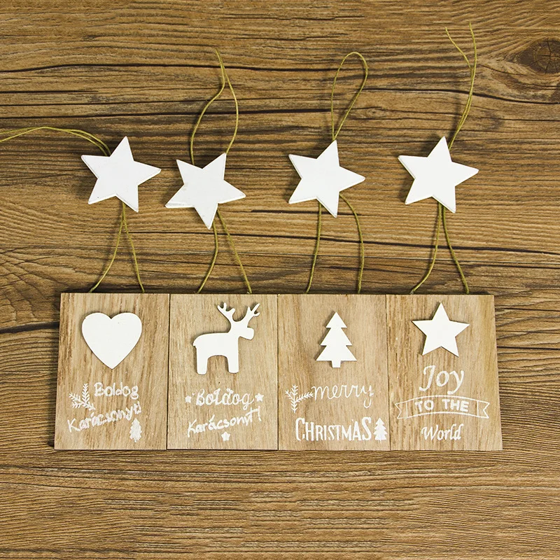 Рождественские деревянные декорации рождественские буквы каракули Маленькая
