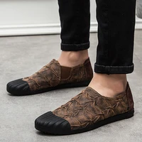 new leisure men pu leather flats shoes slip on outdoor casual shoes low top lazy shoes non slip loafers moccasins for male