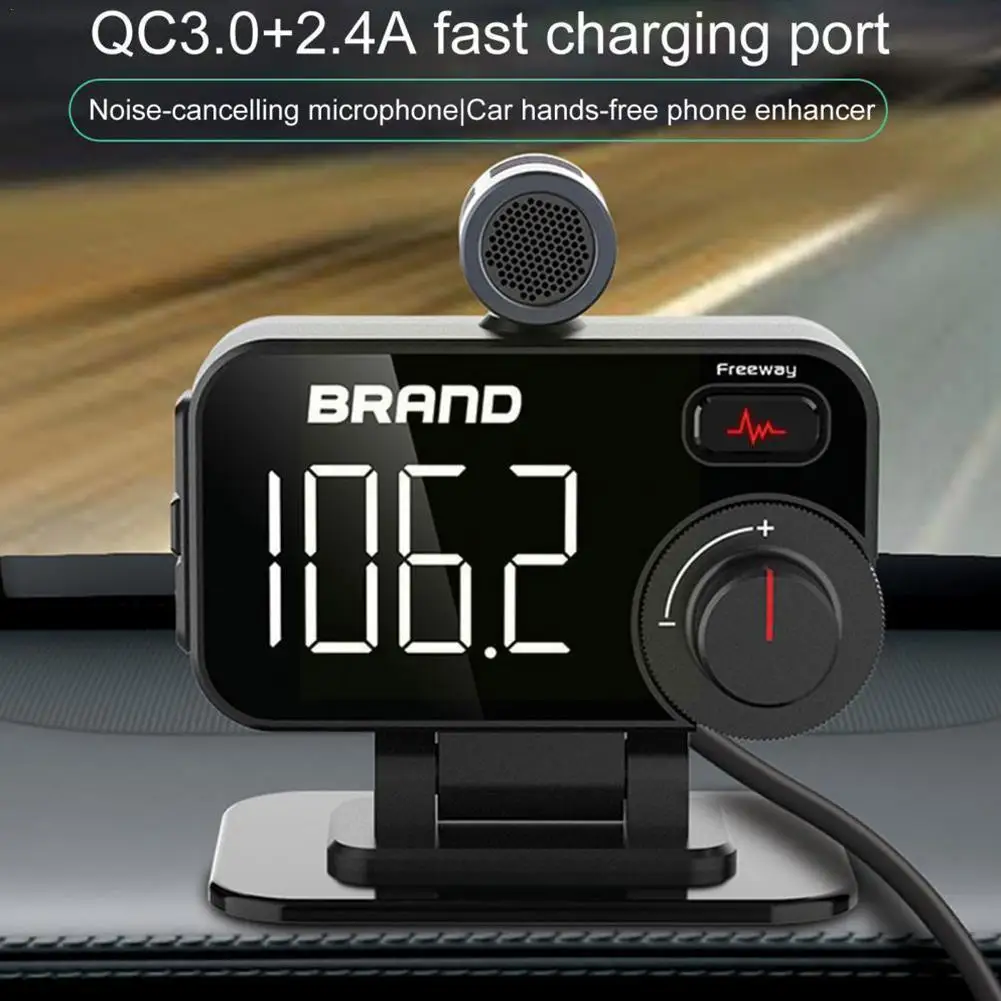 

180 градусов Автомобильный FM-передатчик QC3.0 MP3-плеер зарядное устройство аксессуары зарядка внутреннее снижение шума автомобильный громкой ...