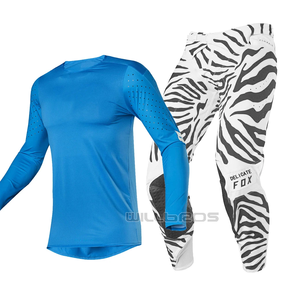 LE Flexair Zebra gear набор для мотокросса для взрослых MX гонки Джерси брюки комбо синий