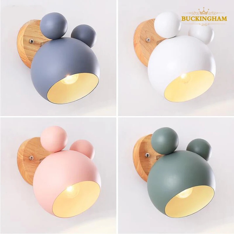 Настенный светильник в скандинавском стиле деревянный железный настенный