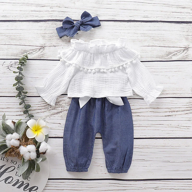 Детская одежда для маленьких девочек Весенний костюм из двух предметов малышей