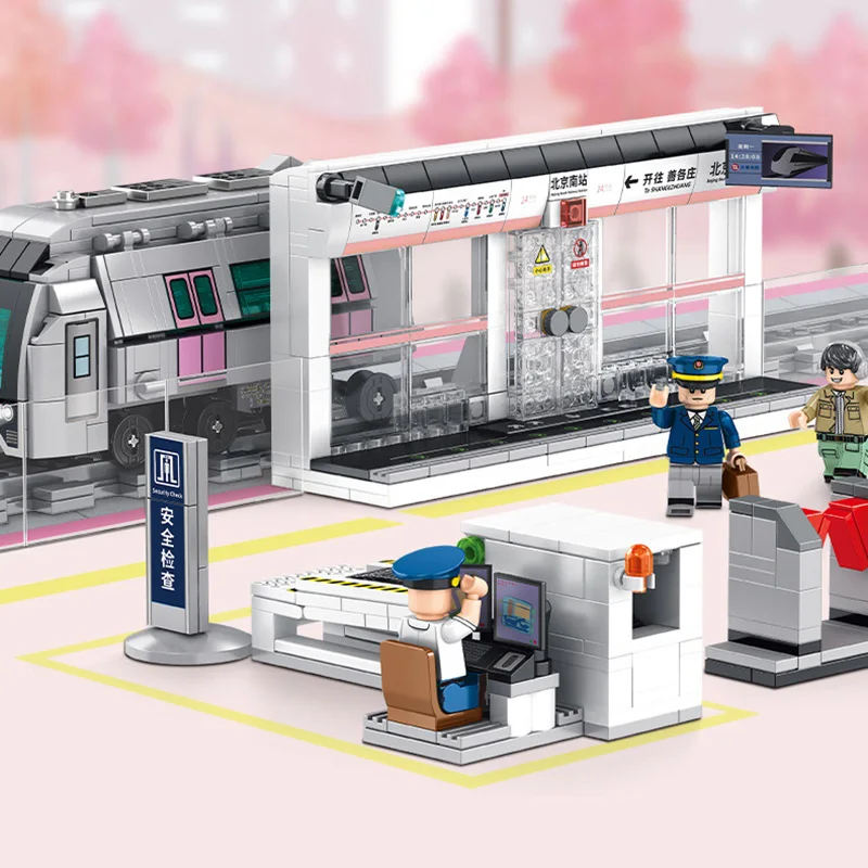 

709pcs Hong Kong Airport Line Express Train Building Blocks SEMBO Collectible Bricks Kids Toys for Girls Boys Christmas gift