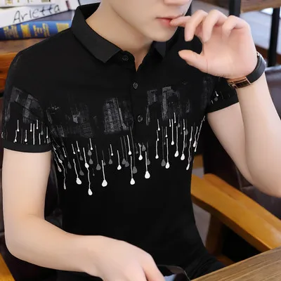 

Summer men's business casual short sleeve t-shirt 9122