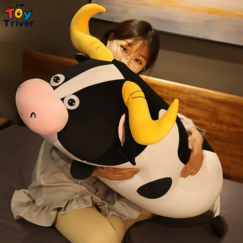 

Kawaii Giant Size Lying Cow PlushToys Sleep Pillow Stuffed Cute Animals Cattle Doll Baby Girls Kids Children Cute Birthday Gifts