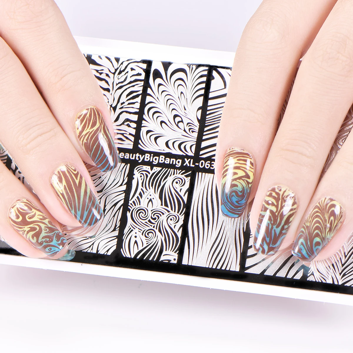

NEW Designs Nail Stamping Plate DIY Water Marble Wave Moire Image Manicure Thick Nail Stamps Template Stencils Nail Art Tools