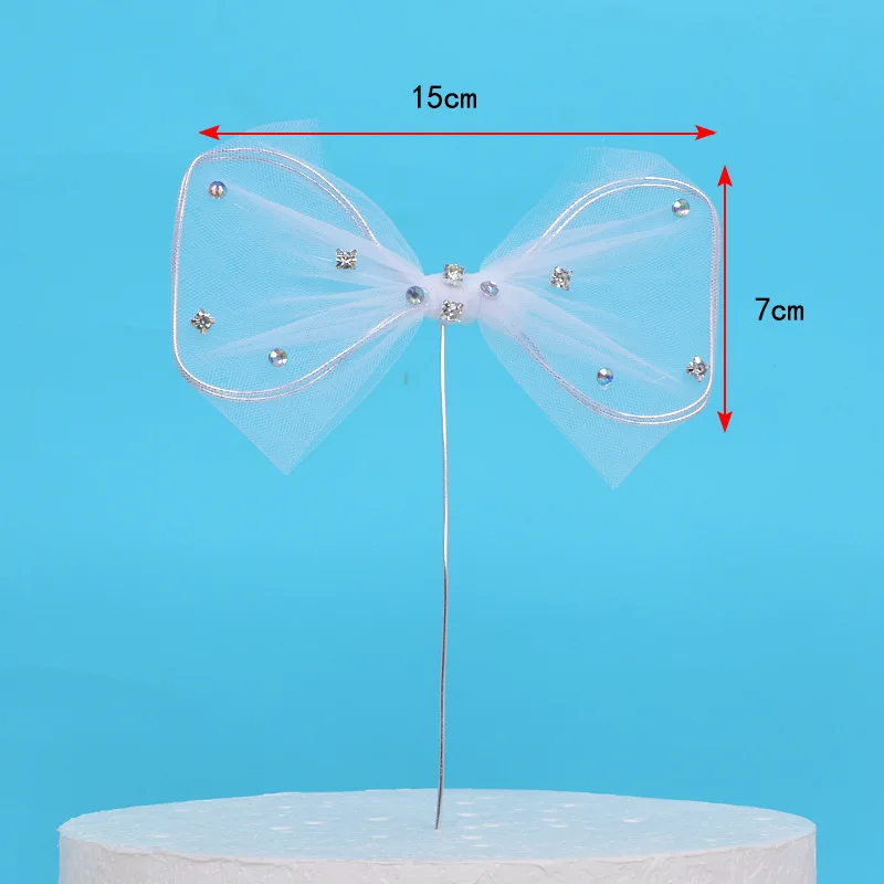 Милый торт Топпер бант стразы кристалл вставки Декор еда топперы с днем рождения