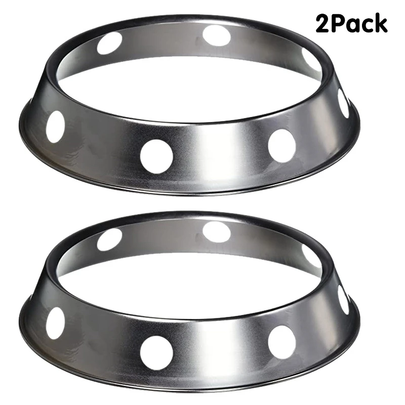 

2PCS Stainless Steel Wok Ring Metallic Round Bottom Wok Rack 10.43X11.8Inch Universal Size Inch for Gas Stove Fry Pans