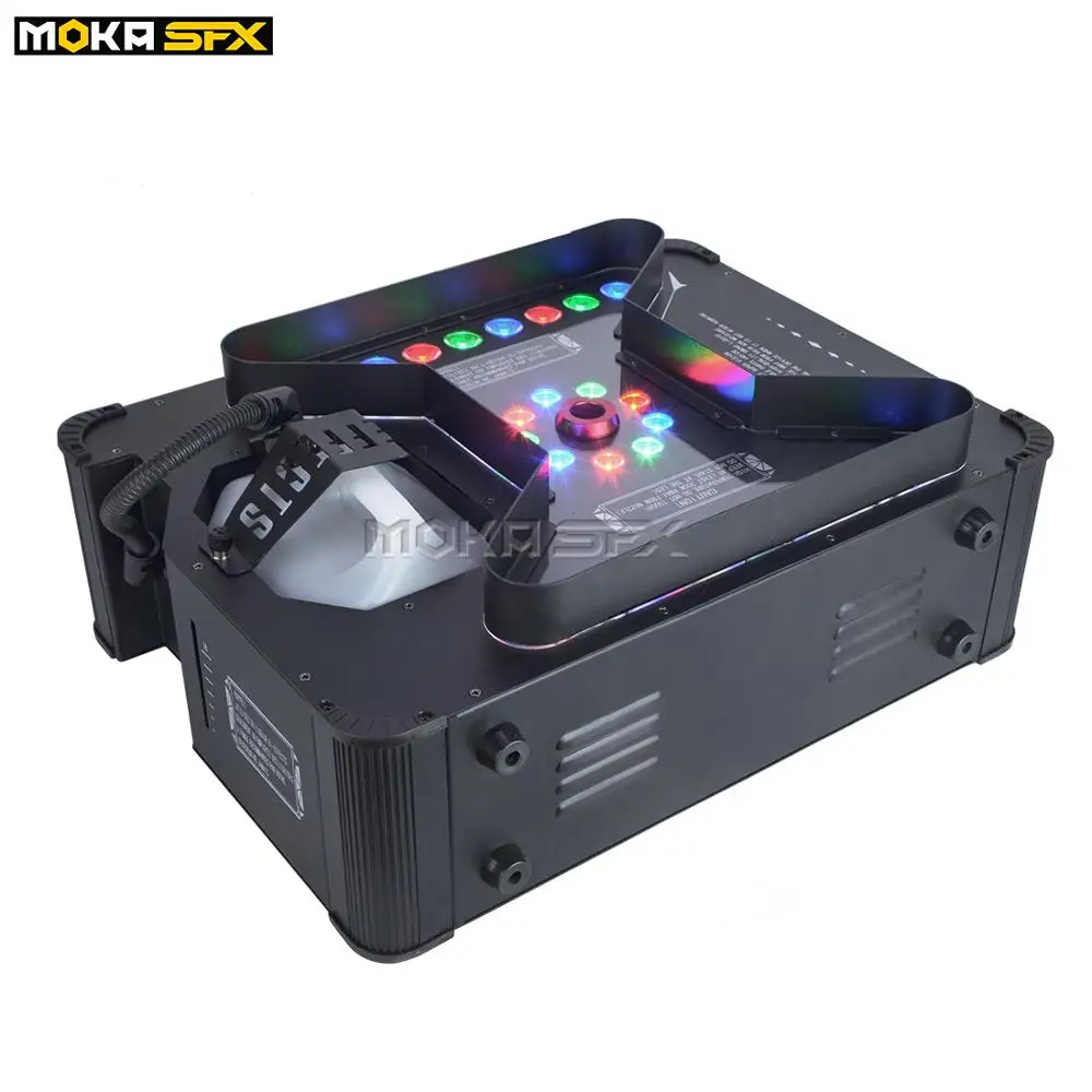MOKA SFX супер струйная противотуманная Машина DMX 512 с пультом дистанционного управления мощный вертикальный дымоход светодиодный RGB цветной эффект вечерние украшения