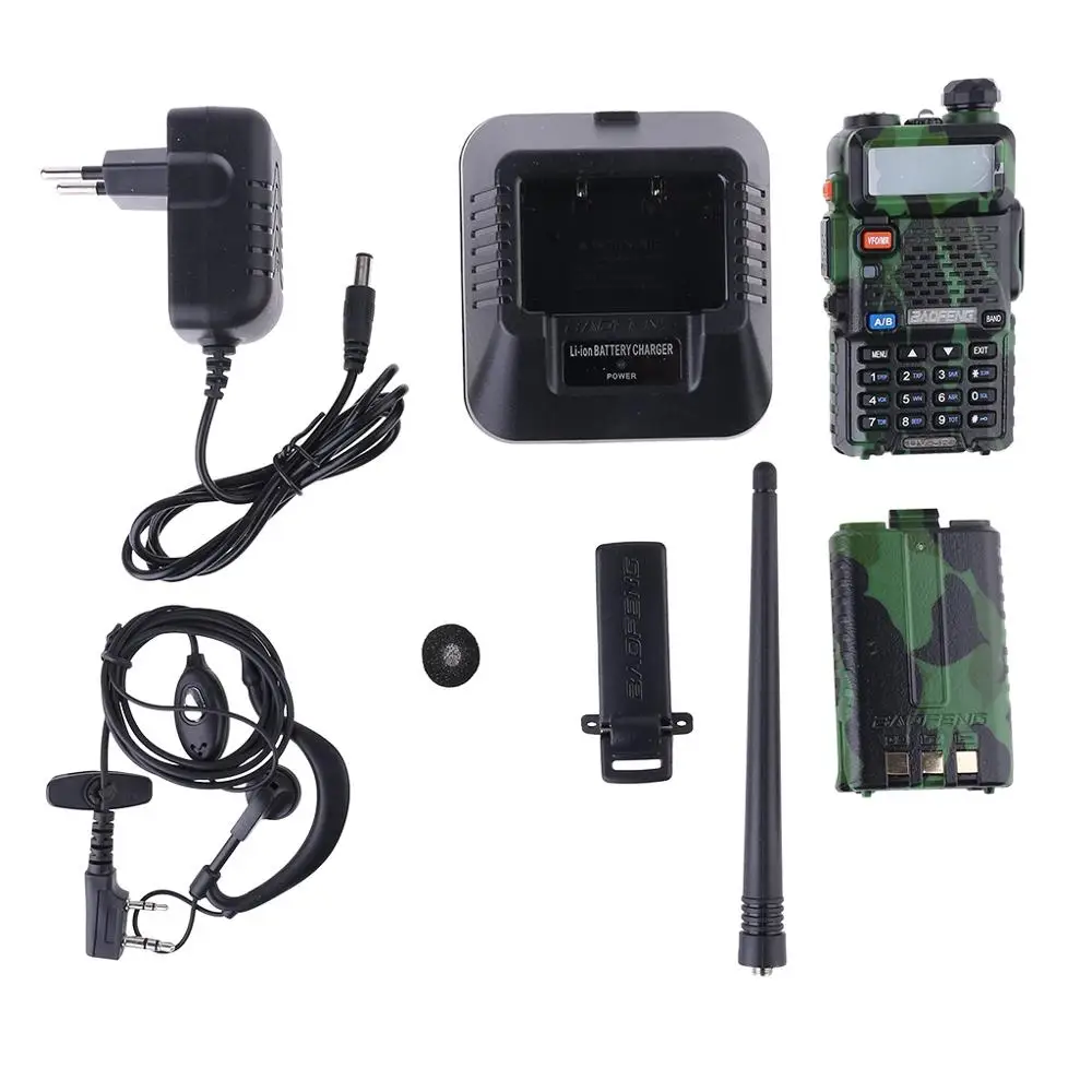 Уличная UV-5R портативная рация профессиональная CB радиостанция Baofeng UV5R трансивер 5 Вт VHF UHF портативная UV 5R охотничья радиостанция - Цвет: Зеленый