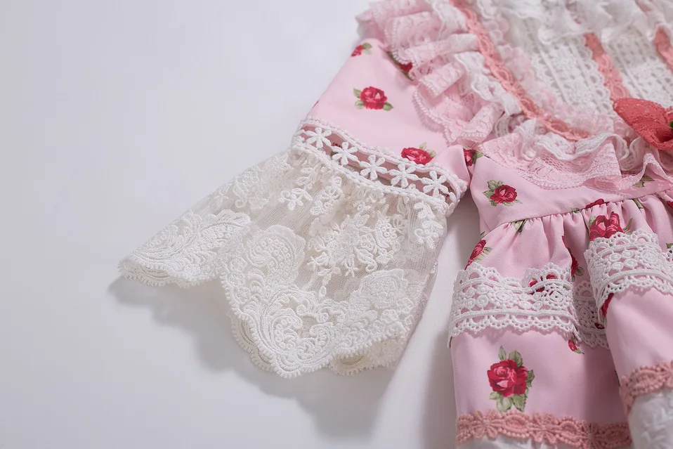 Pettigirl Girls Dresses For Party Flower Pink Printed Lace Evening Long Kids Dress | Детская одежда и обувь