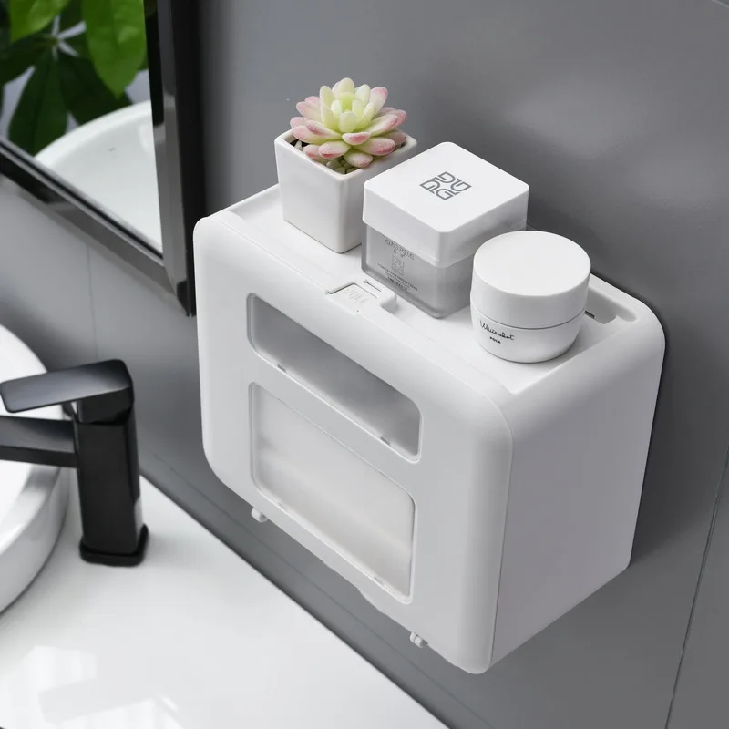 4 Color Double Layer Toilet Paper Holder Tissue Box Wall Mount Multifunction Waterproof Bathroom Storag Durable Home | Дом и сад