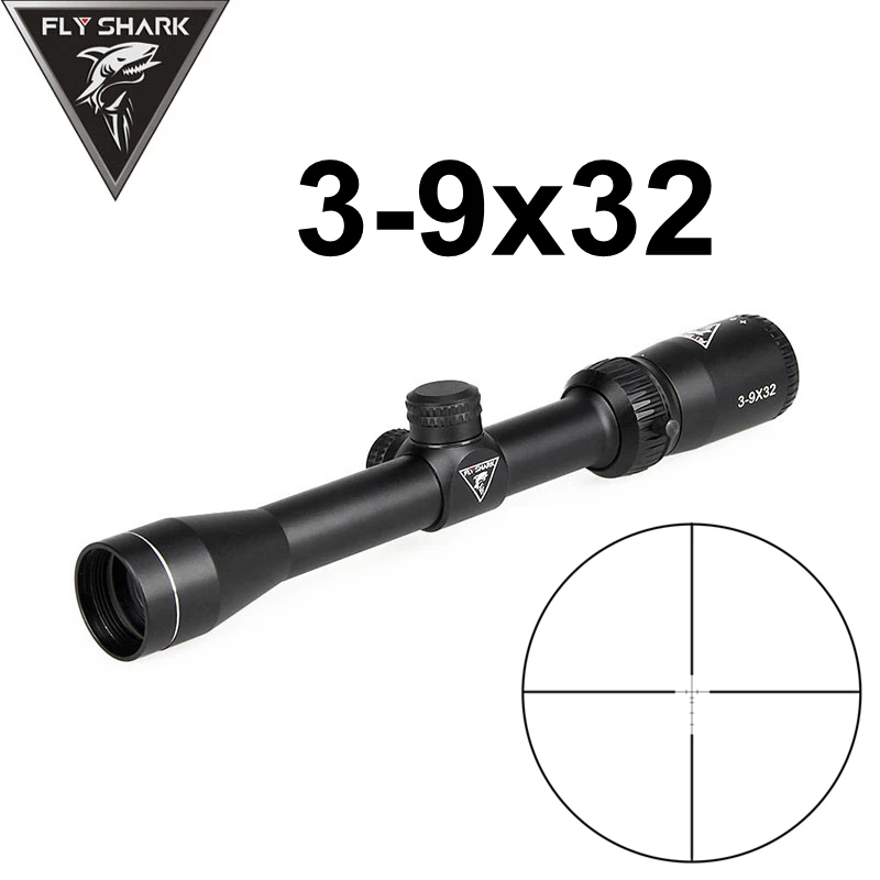 Тактический прицел для винтовки Fly Shark 3x 9x32 с трубкой 25 4 мм черный голографический