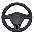 Ручное шитье чехол рулевого колеса автомобиля Обёрточная бумага красный маркер для Volkswagen VW Transporter Caravelle Multivan T5 2009 2010 - 2014 2015