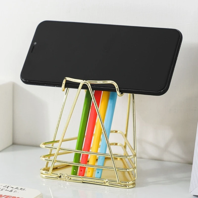 

Pen Holder Mobile Phone Rack Desk Stationery Decor Pencil Organizer Container