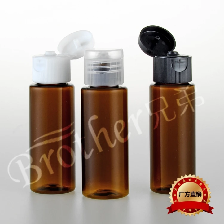 

40ml Brown PET Flattened Flip Bottle Emulsion Squeeze Bottle 20PCS/LOT