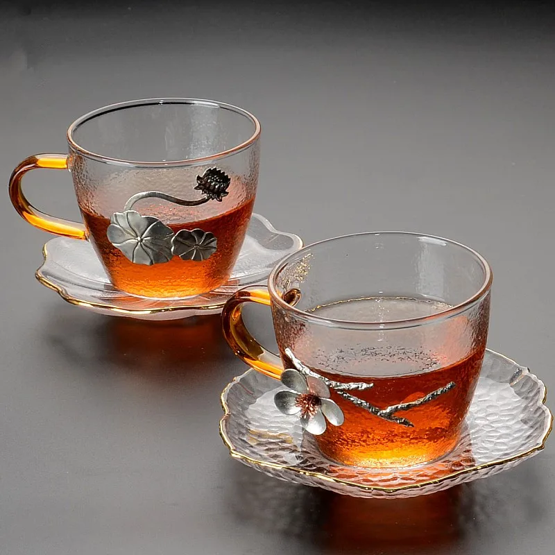 Винтажная чашка для чая Newyear 1 шт. термостойкая стеклянная кружка кофе и молока