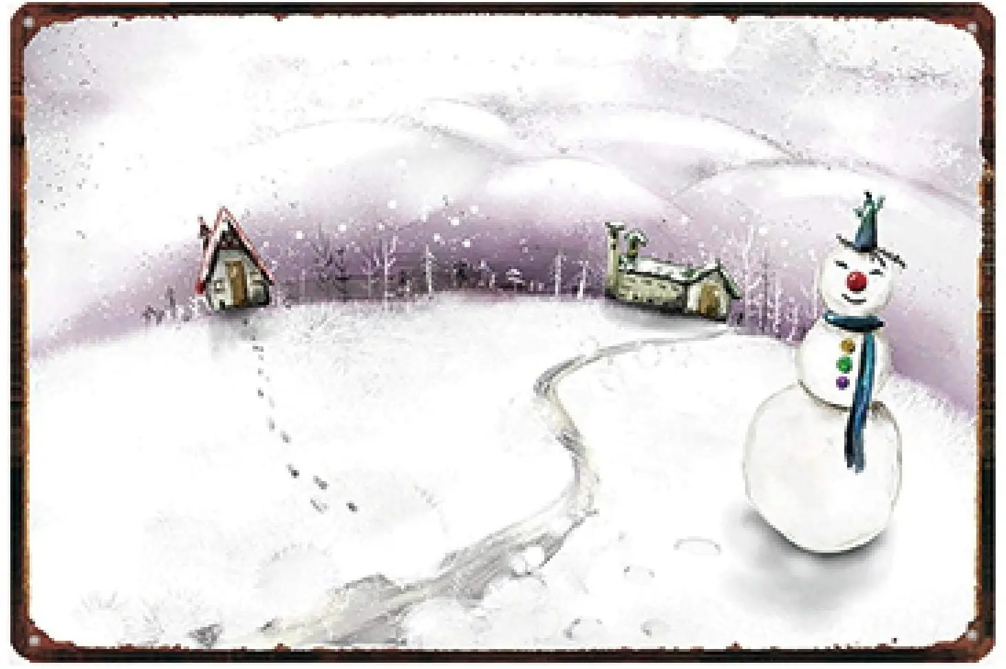 

Christmas Snowman Vintage Tin Sign Metal Plate Christmas Decorations Metal Sign for Home Wall Bar Art Party Decor