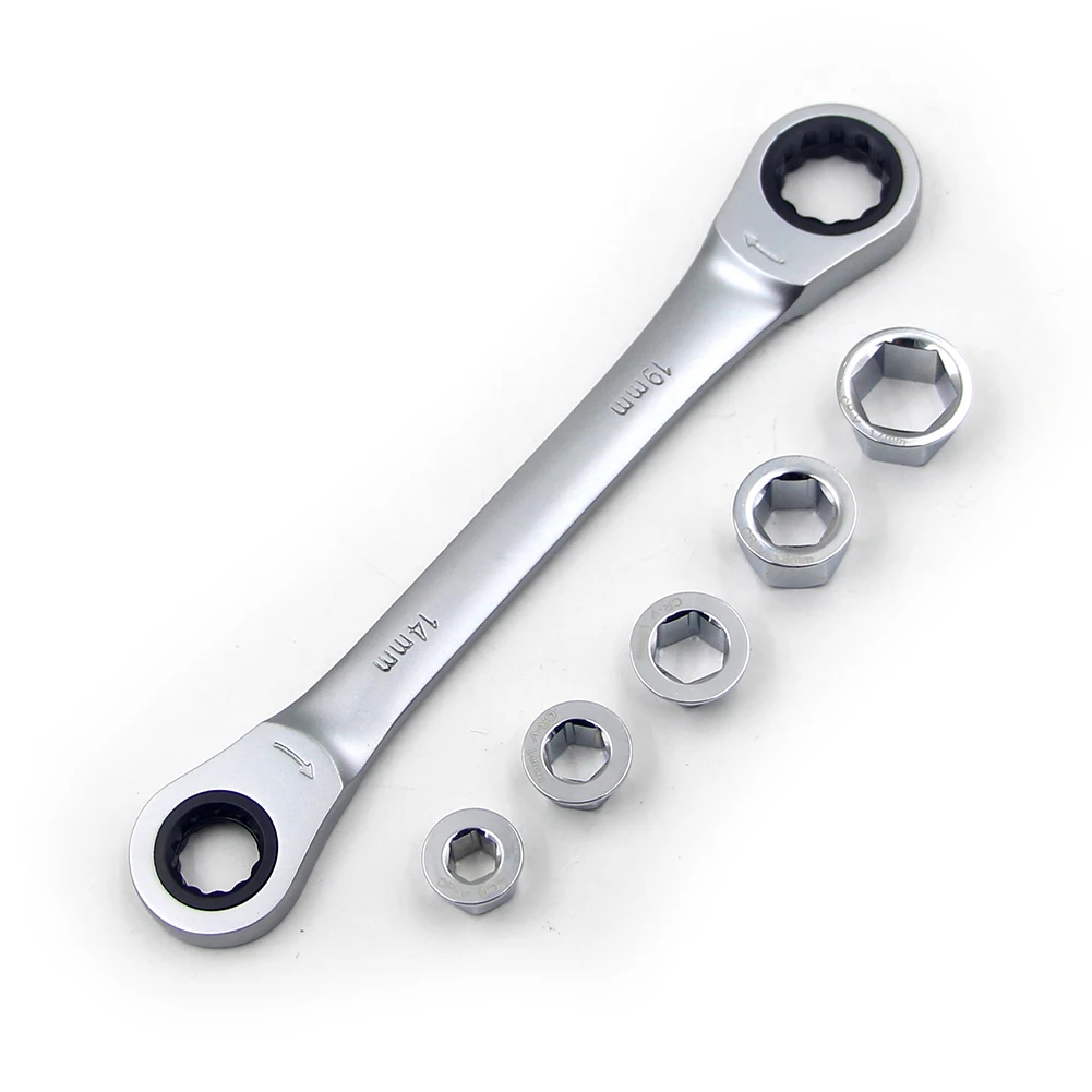 Набор гаечных ключей 7 в 1 с двухсторонним храповым механизмом механический