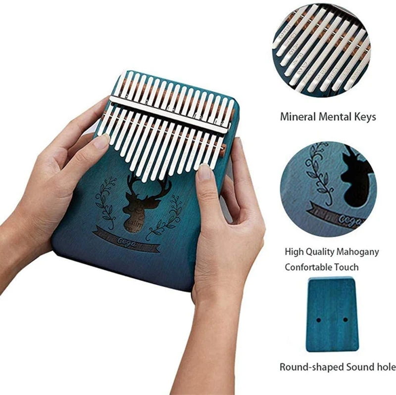 

Cega Kalimba Thumb Piano 17 Keys,with Tune Hammer,Wooden Finger Piano, Portable Mbira Finger Piano Gifts for Music Lover,Etc