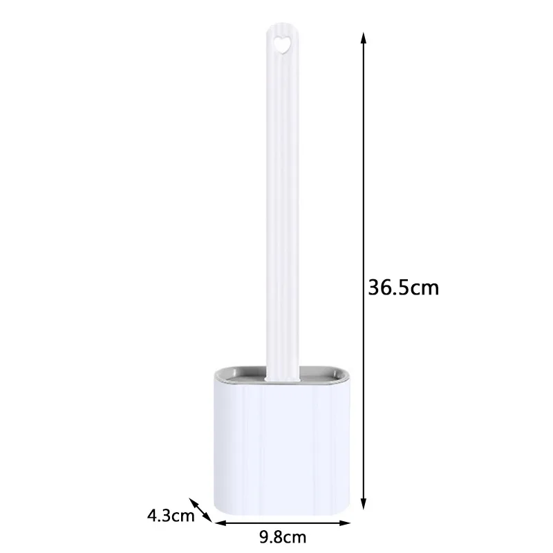

Wall Mount Toilet Brush Set Long Handle Bathroom Soft Brush And Holder With Lid Thoroughly Clean Any Corner Lightweight Durable